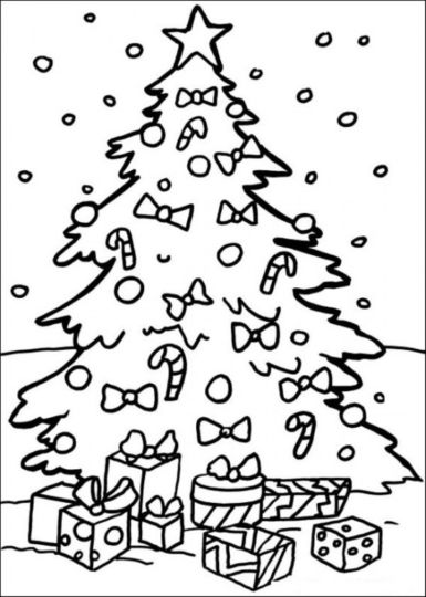 Christmas Tree With Presents Coloring Page 15