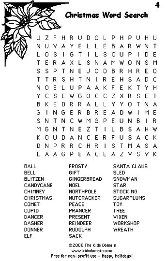 Christmas wordsearch for kids 12