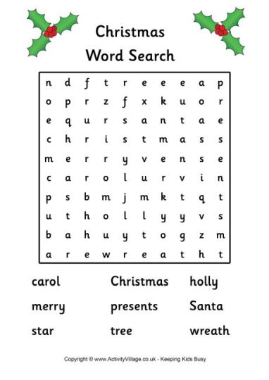 Christmas wordsearch for kids 14