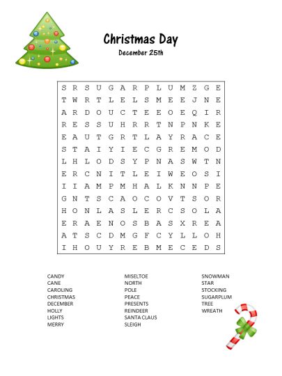 Christmas wordsearch for kids 24
