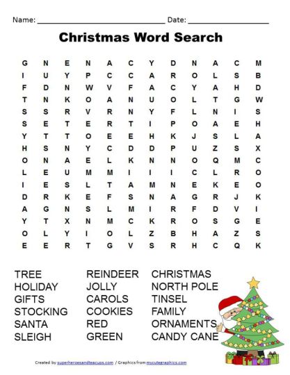 Christmas wordsearch for kids 27