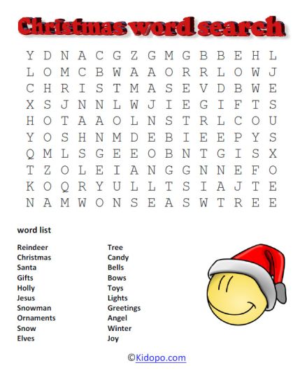 Christmas wordsearch for kids 31