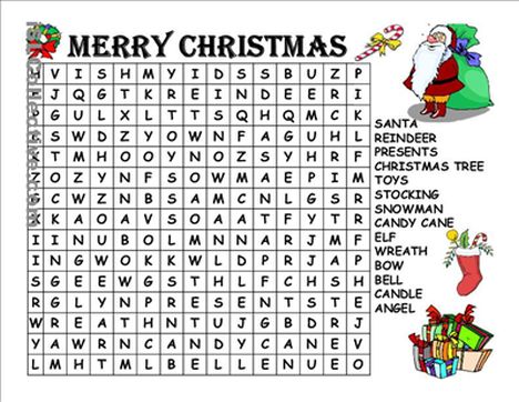 Christmas wordsearch for kids 32