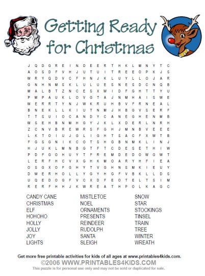 Christmas wordsearch for kids 40