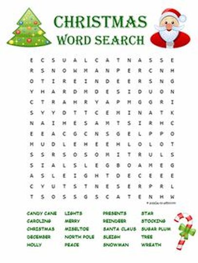 Christmas wordsearch for kids part 5