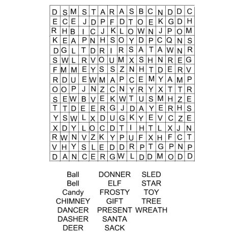 Christmas wordsearch for kids 74