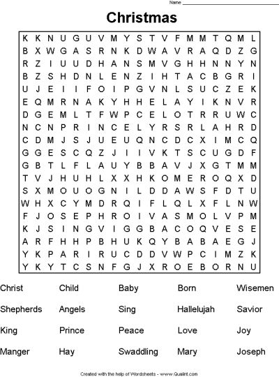 Christmas wordsearch for kids 8