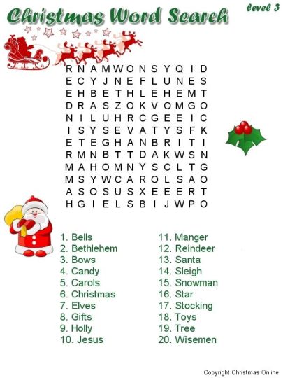 Christmas wordsearch for kids 83