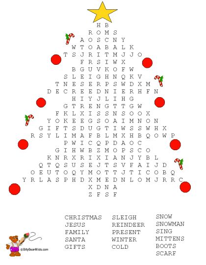 Christmas wordsearch for kids 9