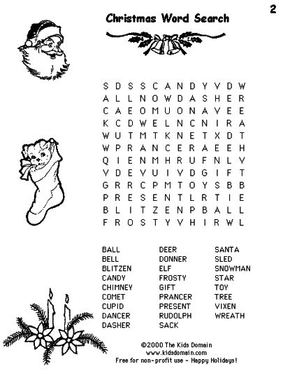 Christmas wordsearch for kids 98