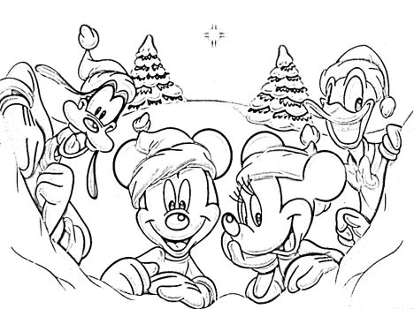 Disney Christmas Coloring Pages Free Printable 2