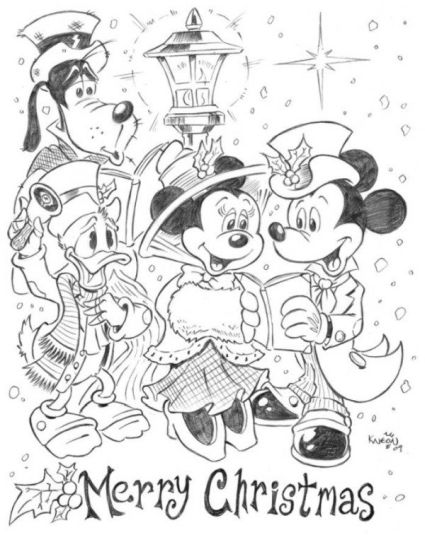 Minnie mouse Christmas coloring pages 30