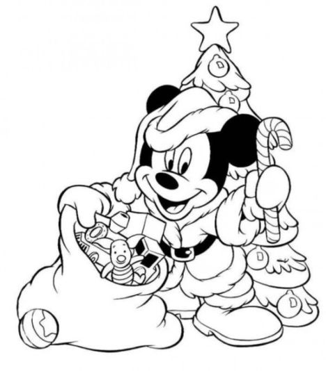 Minnie mouse Christmas coloring pages 34