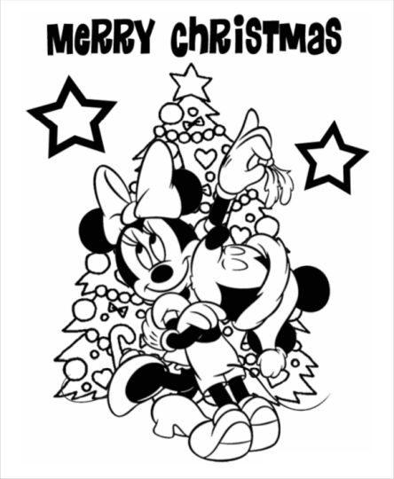 Minnie mouse Christmas coloring pages 4