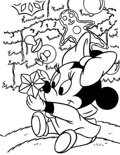 Minnie mouse Christmas coloring pages 44