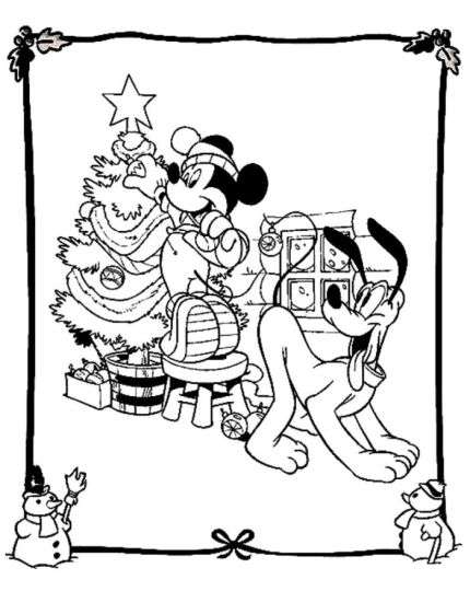 Minnie mouse Christmas coloring pages 45