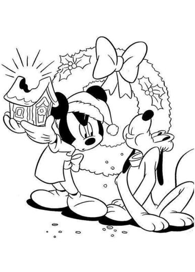 Minnie mouse Christmas coloring pages 78