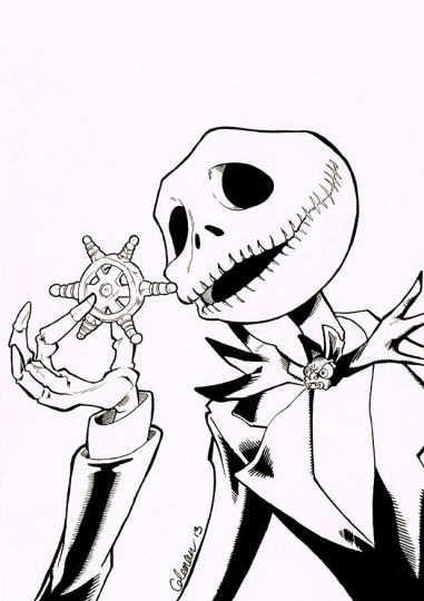 Nightmare before Christmas Jack and Sally coloring pages 15
