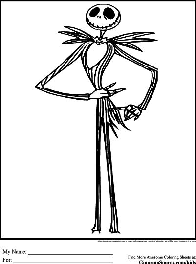 Nightmare before Christmas Jack and Sally coloring pages 5