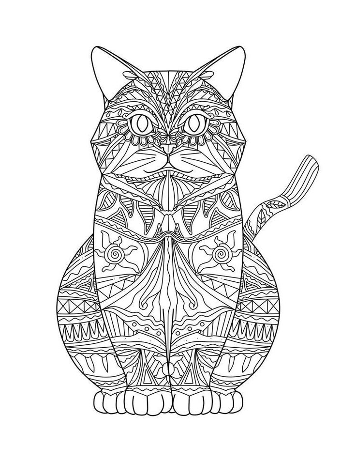 Cat Coloring Pages For Adults 10