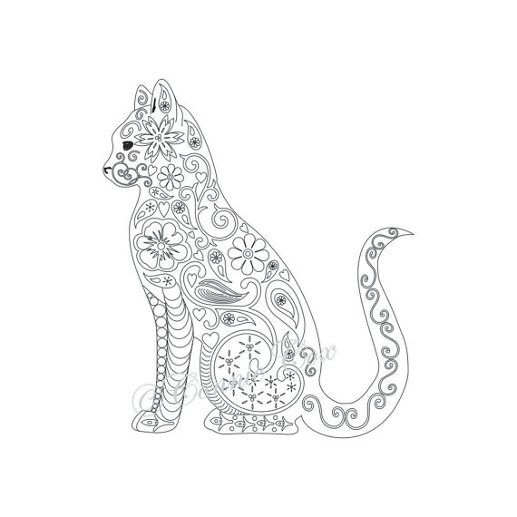 Cat Coloring Pages For Adults 23