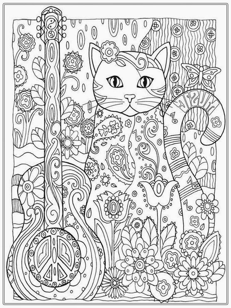 Cat Coloring Pages For Adults 29