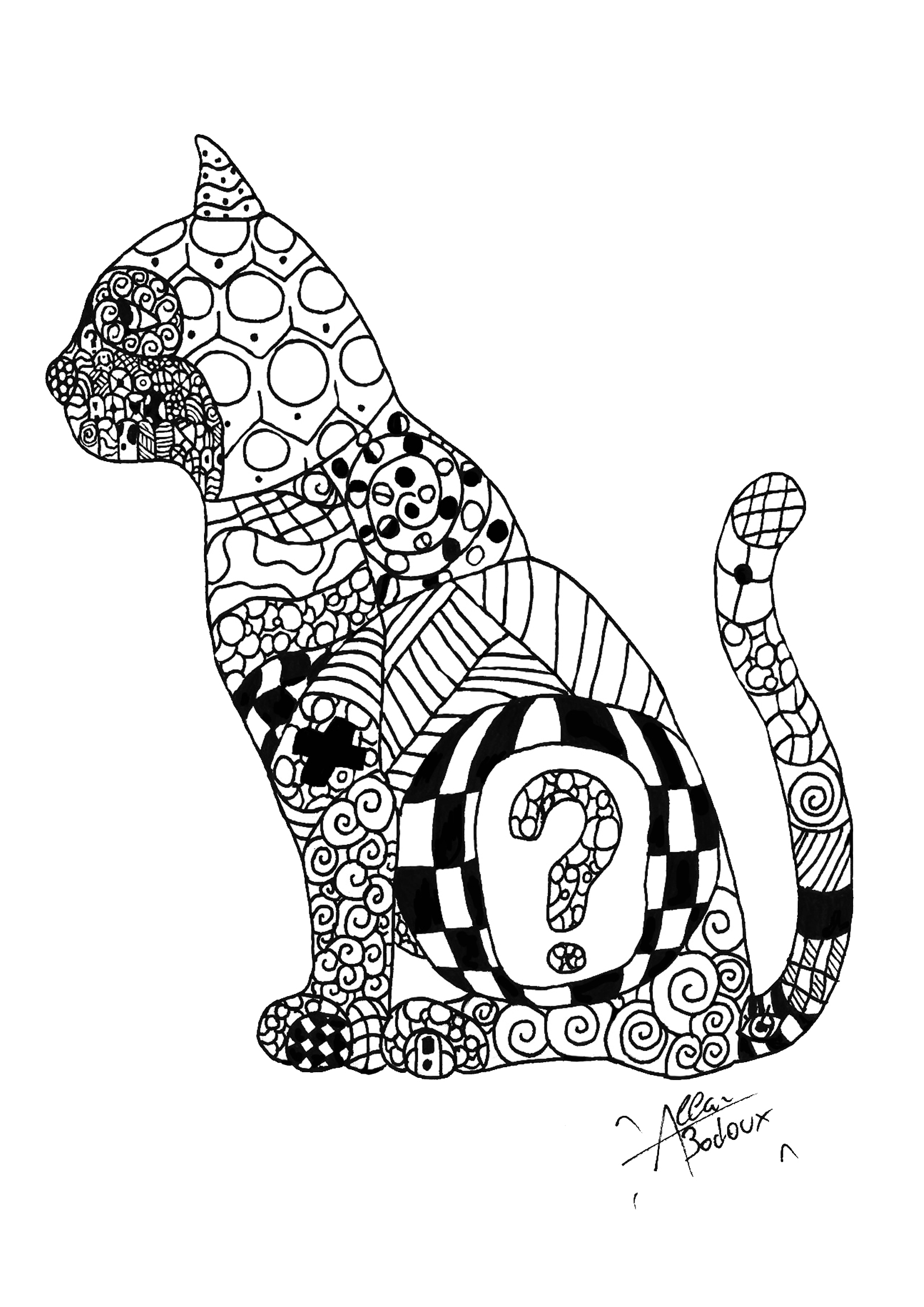 Cat Coloring Pages For Adults 48