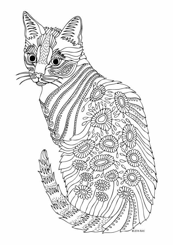 cat coloring pages for adults