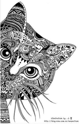 Cat Coloring Pages For Adults 6