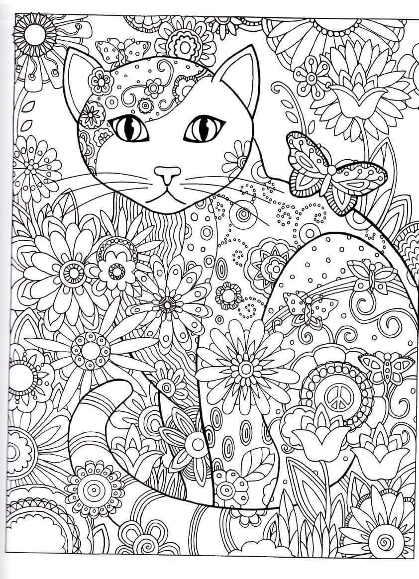 Cat Coloring Pages For Adults   Part 20