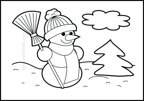 Christmas Snowman Coloring Pages 43