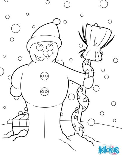 Christmas Snowman Coloring Pages 44