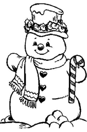 Christmas Snowman Coloring Pages 5