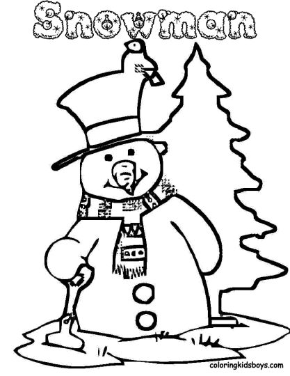 Christmas Snowman Coloring Pages 65