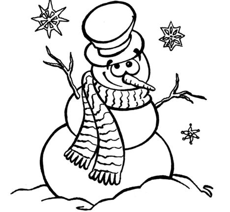 Christmas Snowman Coloring Pages 7