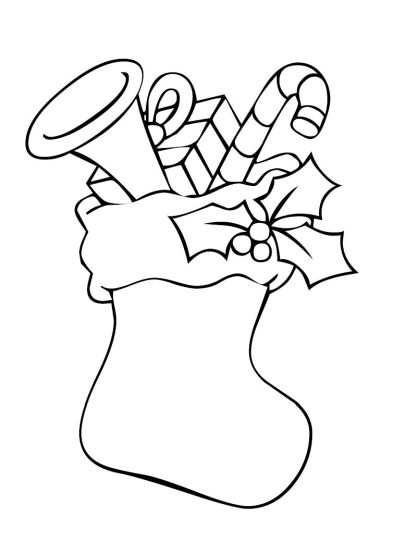 Christmas Stocking Coloring Pages 1