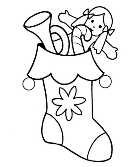 Christmas Stocking Coloring Pages 3