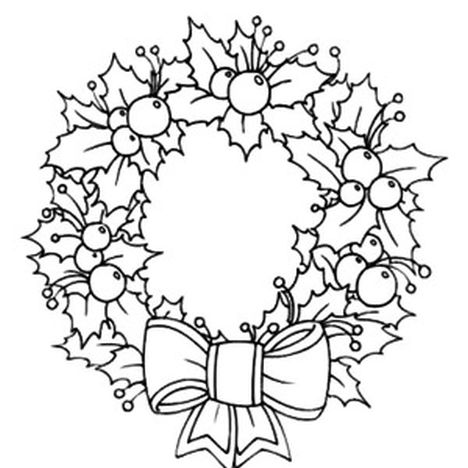 christmas wreath coloring pages  part 5