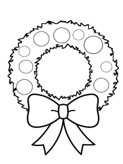 Christmas Wreath Coloring Pages 6