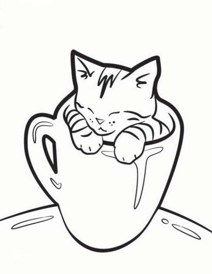 Cute Kitten Coloring Pages 21