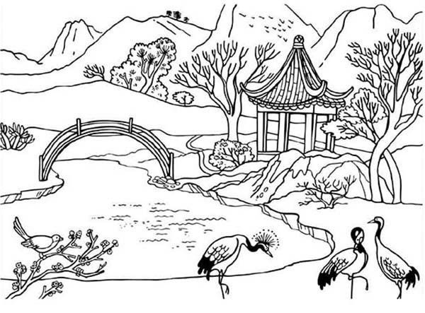 Detailed Landscape Coloring Pages For Adults 9