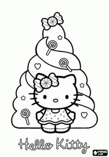 Hello Kitty Christmas Coloring Pages 2