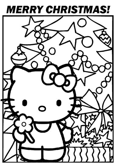 Hello Kitty Christmas Coloring Pages 6