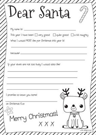 Letter To Santa Coloring Page 3