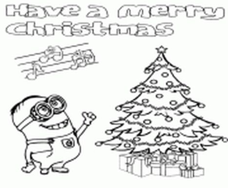 Minion Christmas Coloring Pages 24