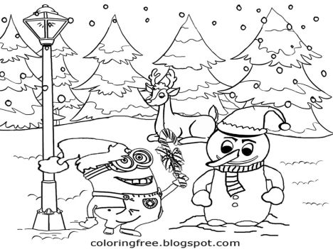Minion Christmas Coloring Pages 39