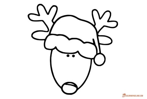Reindeer Face Coloring Pages 36