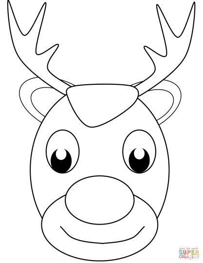 Reindeer Face Coloring Pages 4