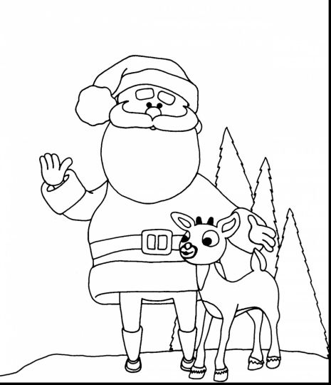Santa And Reindeer Coloring Pages 33