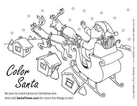 Santa And Reindeer Coloring Pages 34